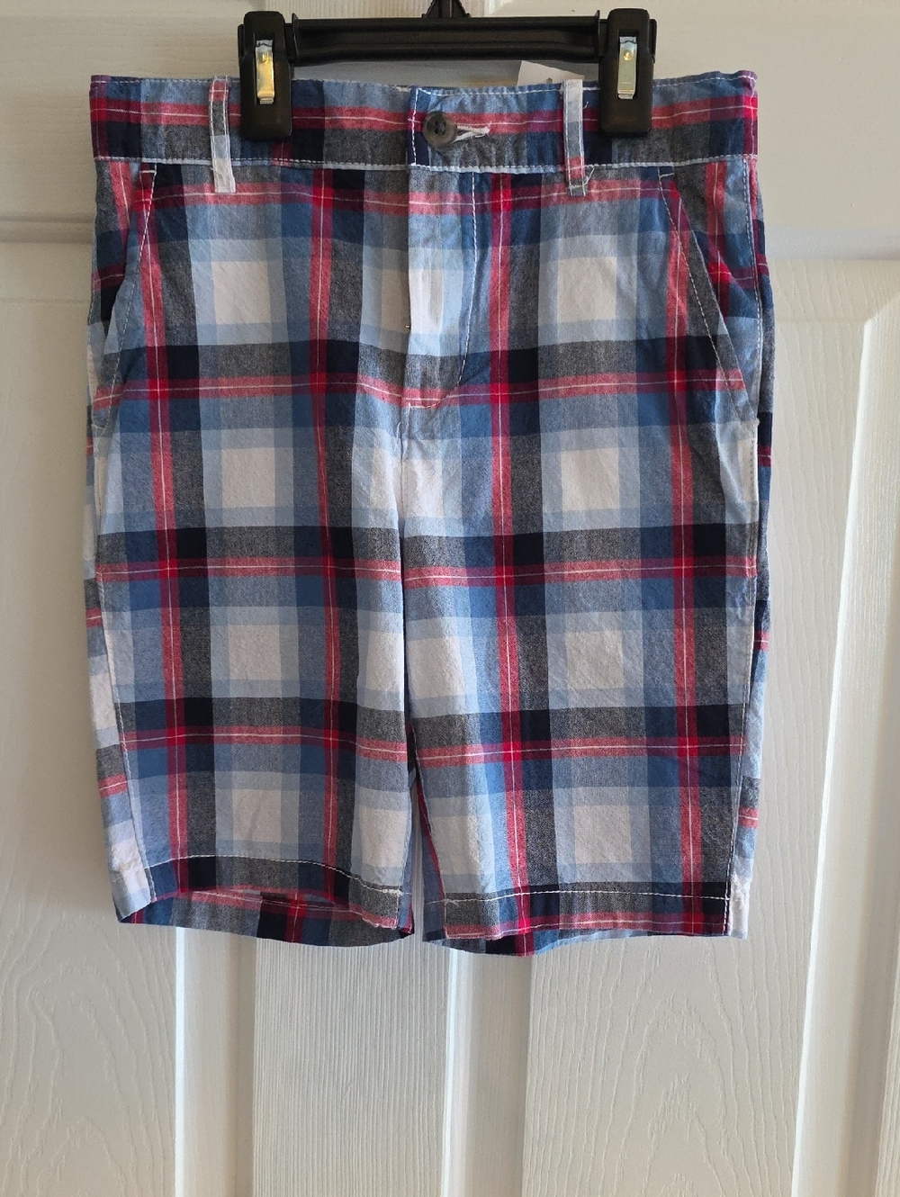 The Children's Place Blue, White and Red Plaid Kids Shorts